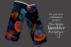 Animal Tumbler Wrap, Colorful Butterflies Tumbler Wrap, t5 Product Image 2