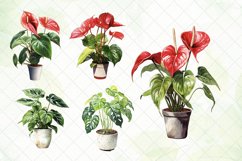 Beautiful Houseplants Watercolor Sublimation Clipart Product Image 3