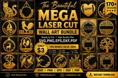 Beautiful Laser Cut Wall Art SVG Bundle,Laser Cut SVG Big Fi Product Image 1