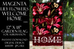 Magenta Pink Lily Flowers 12x18 Welcome Home Garden Flag Product Image 1