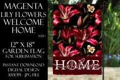 Magenta Pink Lily Flowers 12x18 Welcome Home Garden Flag Product Image 1