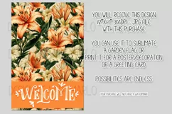 Peach Lily Flowers 12x18 Welcome Garden Flag Sublimation Product Image 2