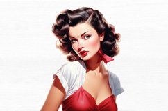 Beautiful Pretty Pin Up Woman Watercolor Sublimation Clipart Product Image 3