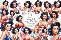 Beautiful Pretty Pin Up Woman Clipart Product Image 1