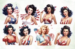 Beautiful Pretty Pin Up Woman Clipart Product Image 3