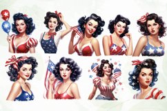 Beautiful Pretty Pin Up Woman Clipart Product Image 2