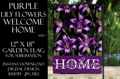 Purple Color Lily Flowers 12x18 Welcome Home Garden Flag Product Image 1