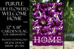 Purple Color Lily Flowers 12x18 Welcome Home Garden Flag Product Image 1