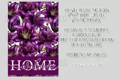 Purple Color Lily Flowers 12x18 Welcome Home Garden Flag Product Image 2