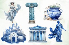 Beautiful Retro Blue Greek Sublimation Product Image 4