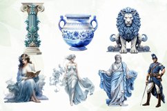 Beautiful Retro Blue Greek Sublimation Product Image 2