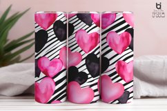 Beautiful pink watercolor Valentine&#039;s hearts Tumbler Design Product Image 12