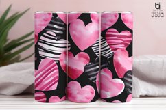 Beautiful pink watercolor Valentine&#039;s hearts Tumbler Design Product Image 6