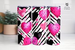 Beautiful pink watercolor Valentine&#039;s hearts Tumbler Design Product Image 9