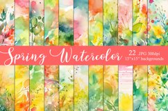 Spring Watercolor Backgrounds, Spring 15x15 Watercolor Paper Product Image 1