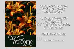 Tiger Lily Flowers 12x18 Welcome Garden Flag Sublimation Product Image 2
