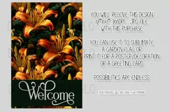 Tiger Lily Flowers 12x18 Welcome Garden Flag Sublimation Product Image 2