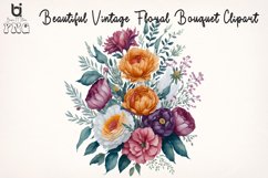 Beautiful Vintage Floral Bouquet Clipart, Mug Sublimation Product Image 16