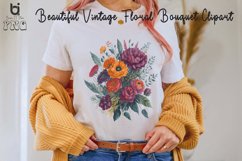 Beautiful Vintage Floral Bouquet Clipart, Mug Sublimation Product Image 2