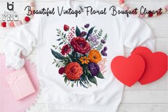 Beautiful Vintage Floral Bouquet Clipart, Mug Sublimation Product Image 5