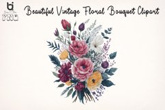 Beautiful Vintage Floral Bouquet Clipart, Mug Sublimation Product Image 9