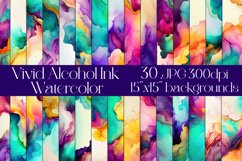 Vivid Watercolor Backgrounds, 15x15 Alcohol and Ink Papers Product Image 1