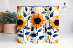 Beautiful Sunflower Pattern Sublimation Tumbler Design Product Image 9