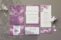 beautiful wedding card invitation set with magnolia flower Product Image 1