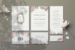 beautiful wedding card invitation set with roses flower Product Image 1