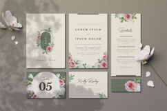 beautiful wedding card invitation set with roses flower Product Image 1