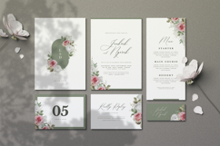 beautiful wedding card invitation with roses flower wreath Product Image 1