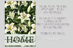 White Lily Flowers 12x18 Welcome Home Garden Flag Design Product Image 2