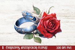 Beautiful Winter Roses Clipart, Christmas Rose Clipart Product Image 1