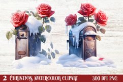 Beautiful Winter Roses Clipart, Christmas Rose Clipart Product Image 1