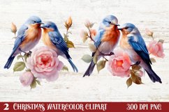 Beautiful Winter Roses Clipart, Christmas Rose Clipart Product Image 1