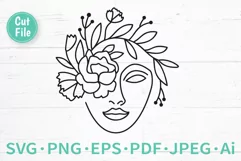 Beautiful Woman Drawing Cut File
