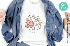 Beautiful Woman Drawing Cut File For T-Shirt