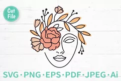 Beautiful Woman Drawing SVG Cut File