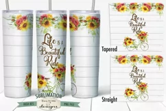 20 oz Skinny Tumbler Sublimation | Beautiful Ride | Bicycle Product Image 1