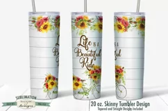 20 oz Skinny Tumbler Sublimation | Beautiful Ride | Bicycle Product Image 2