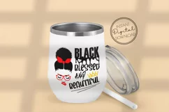 Beautirful Black Blessed Woman SVG Afro Melanin Messy Bun