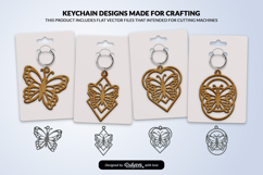 Butterfly Keychain Laser Cut SVG Product Image 1