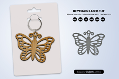 Butterfly Keychain Laser Cut SVG Product Image 2