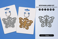 Butterfly Keychain Laser Cut SVG Product Image 2