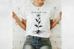 Floral Line Art Clipart | Wildflower SVG, PNG, EPS. Product Image 2