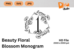 Beauty Floral Blossom Monogram Product Image 1