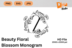 Beauty Floral Blossom Monogram Product Image 1