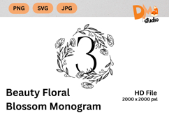 Beauty Floral Blossom Monogram Product Image 1