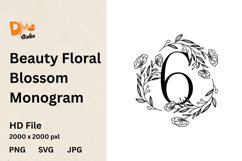 Beauty Floral Blossom Monogram Product Image 1