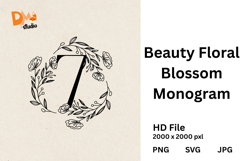Beauty Floral Blossom Monogram Product Image 1